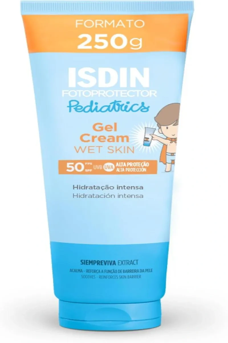 Protetor Solar Infantil Isdin Pediatrics Gel Cream Wet Skin Fps 50 250G — Isdin | Farmácia Resyla