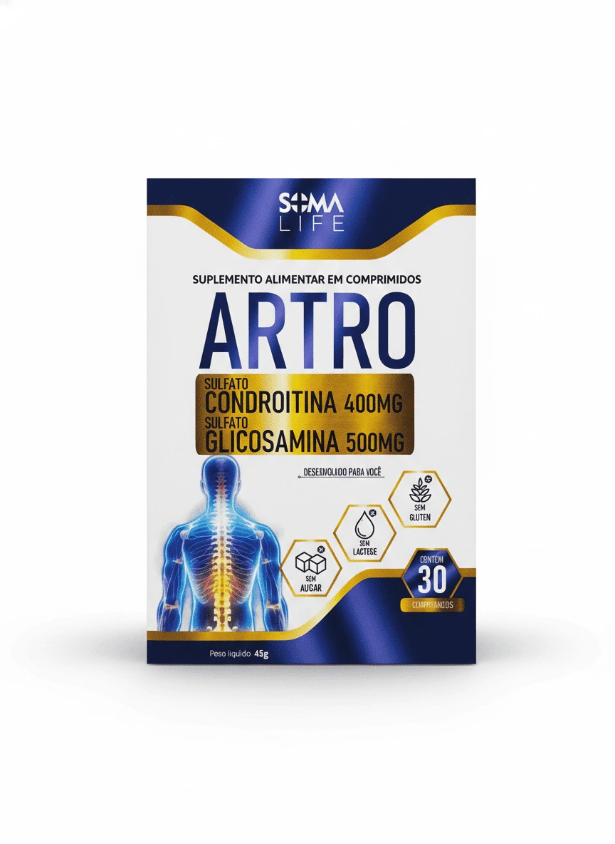 Suplemento Alimentar Condroitina 400mg + Glicosamina 500mg Soma Life Artro 30 Comprimidos — | Farmácia Resyla