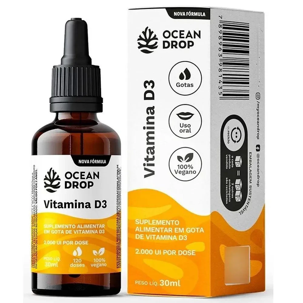 VITAMINA D3 2000UI VEGANO (30 ML) – OCEAN DROP — | Farmácia Resyla