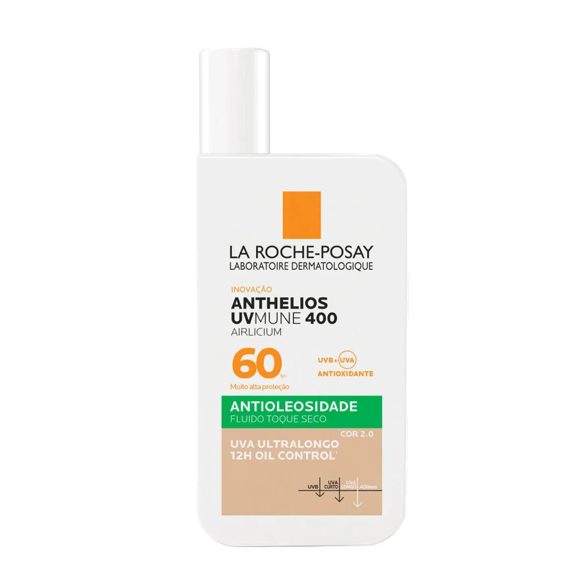 Protetor Solar Facial La Roche-Posay Anthelios UVMune 400 Airlicium Antioleosidade FPS 60 Cor 2.0 40ml — La Roche-Posay | Farmácia Resyla