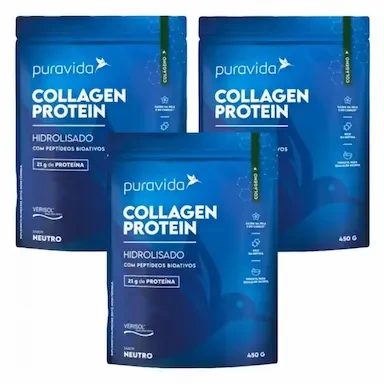 Kit 3 Collagen Protein Hidrolisado – Verisol – Puravida – Neutro – 450G — Puravida | Farmácia Resyla