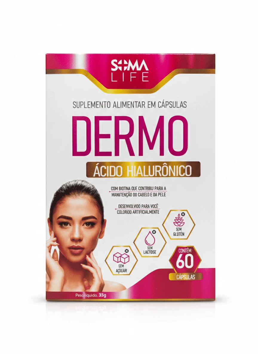 Suplemento Alimentar Dermo Ácido Hialurônico 150mg + Biotina SomaLife 60 cápsulas — | Farmácia Resyla