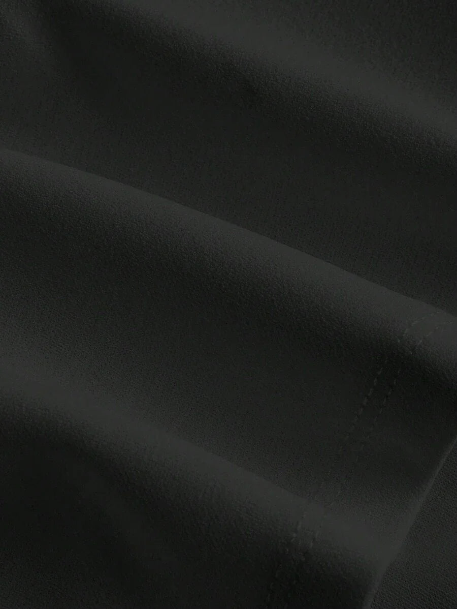 Conjunto Feminino Elegante com Top Camisola e Calça Pantalona Preto