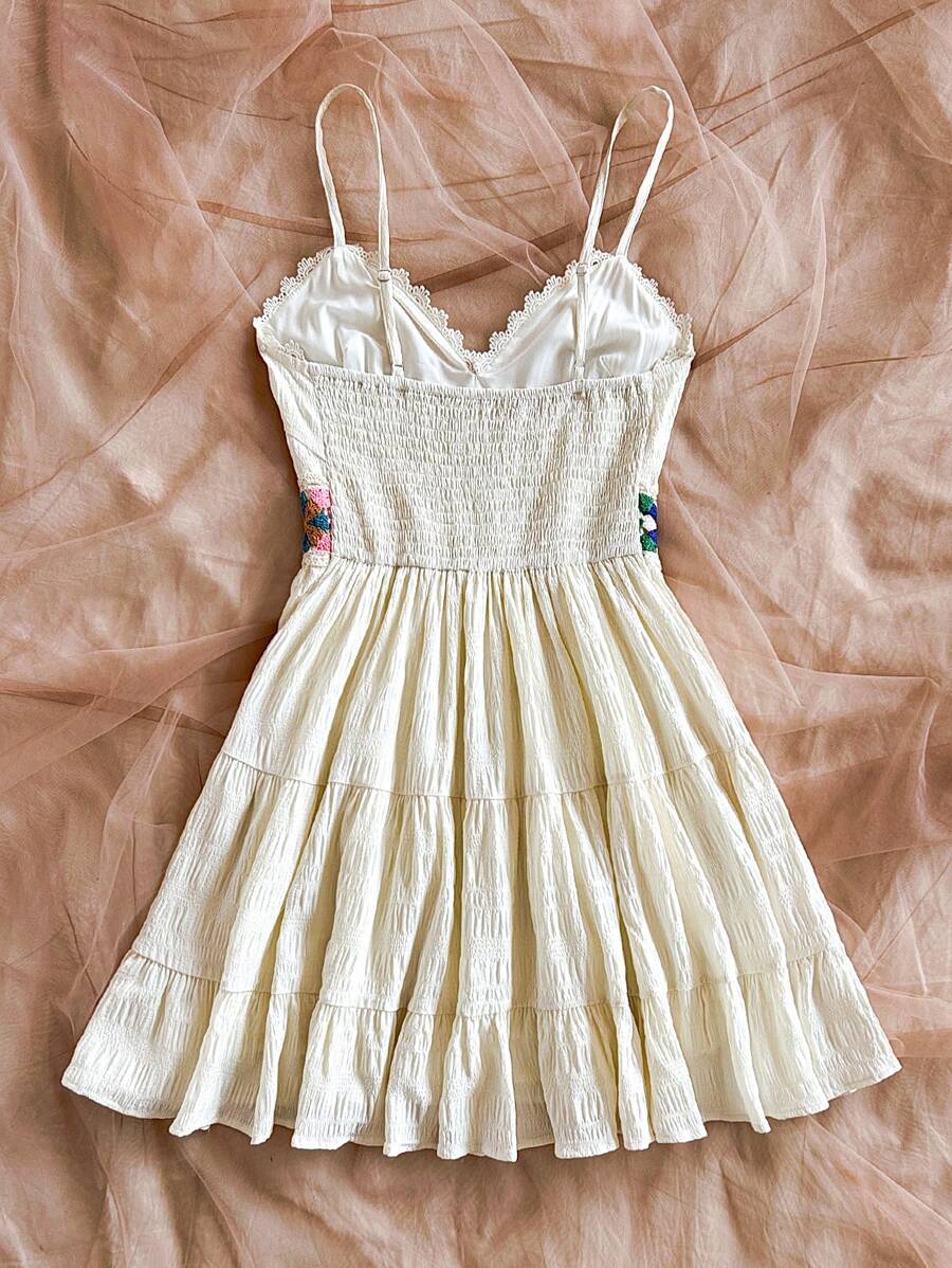 Vestido Mini Feminino Boho Suspensório com Estampa Mista – Damasco