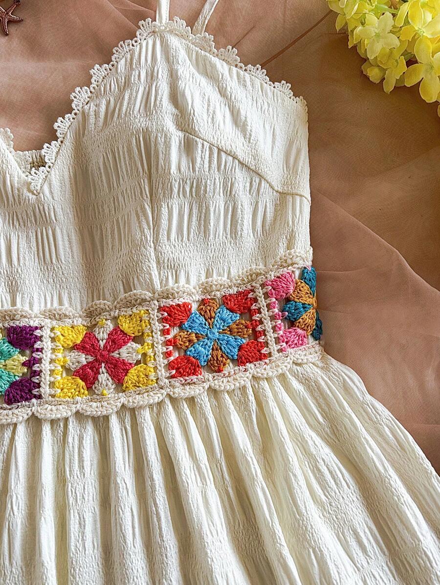 Vestido Mini Feminino Boho Suspensório com Estampa Mista – Damasco