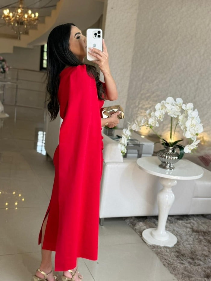 Vestido Feminino Midi Festa Elegante