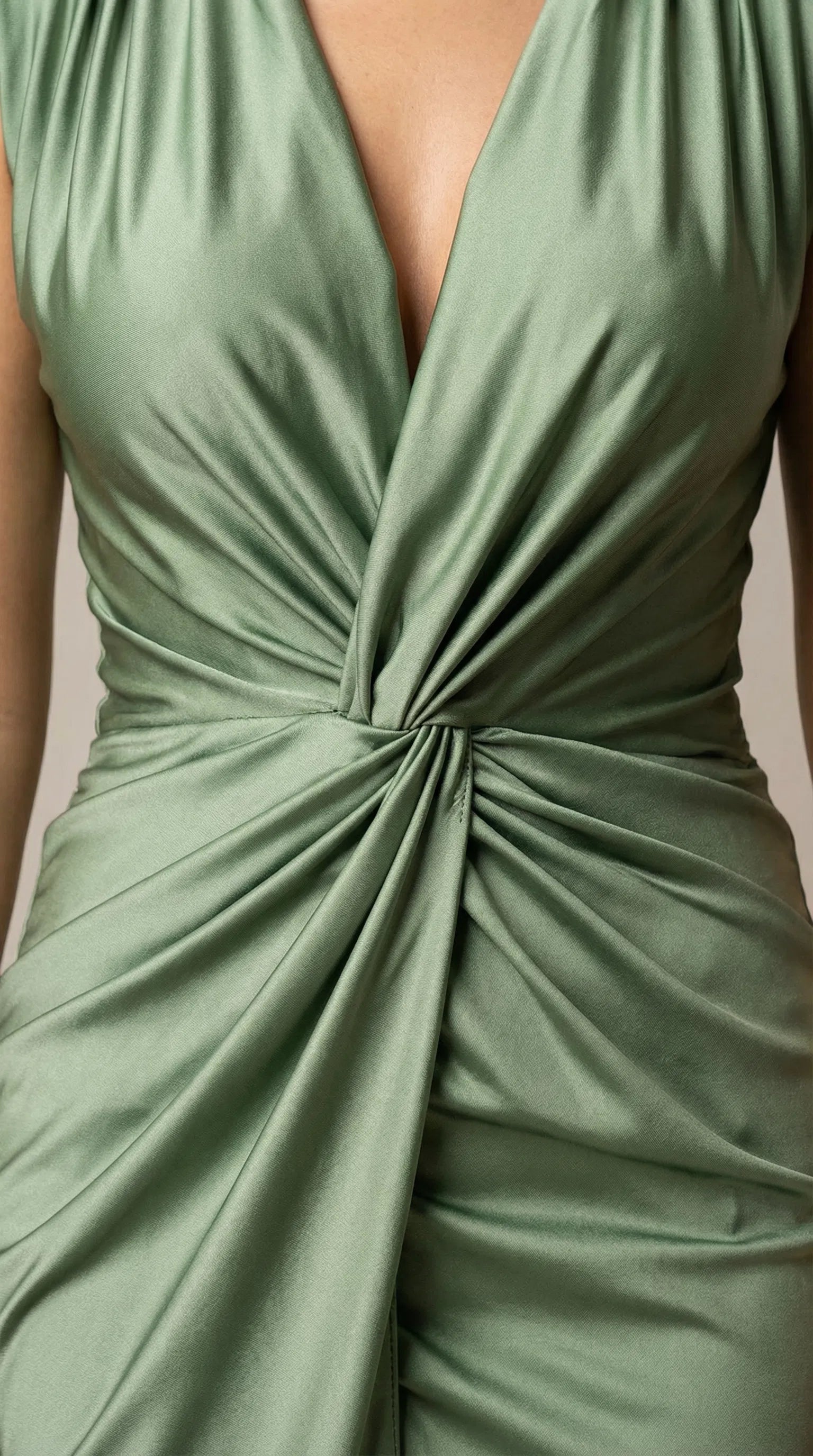 Vestido Feminino Midi Decote V