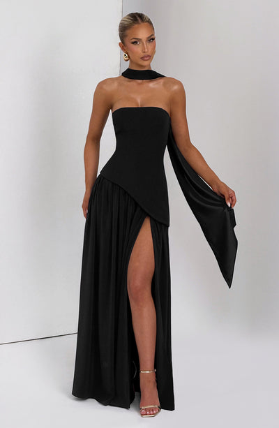 Vestido Longo Sem Alças Elegante