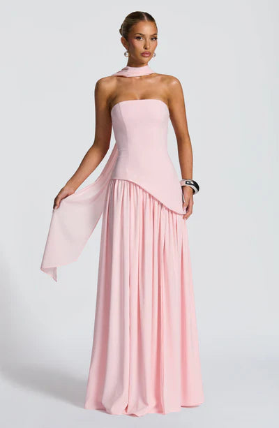 Vestido Longo Sem Alças Elegante