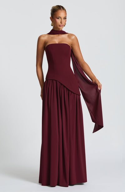 Vestido Longo Sem Alças Elegante