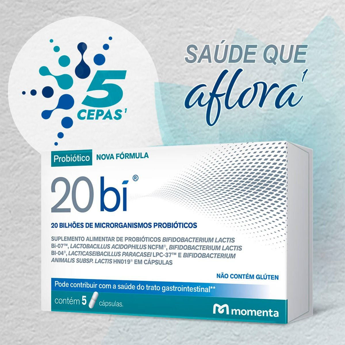 20 Bi Suplemento Probiótico 5 Cápsulas — imagem 2 | Farmácia Resyla