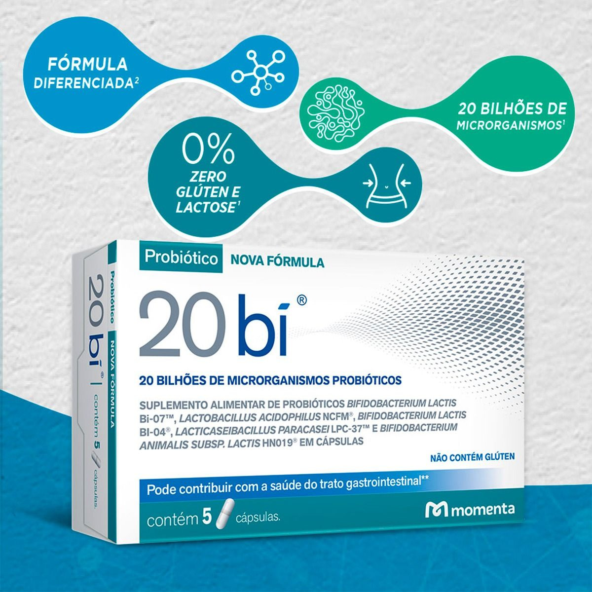 20 Bi Suplemento Probiótico 5 Cápsulas — imagem 3 | Farmácia Resyla
