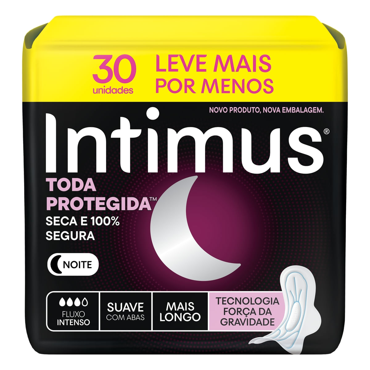 Absorvente Intimus Noturno Cobertura Suave com Abas 30 Unidades — Intimus | Farmácia Resyla
