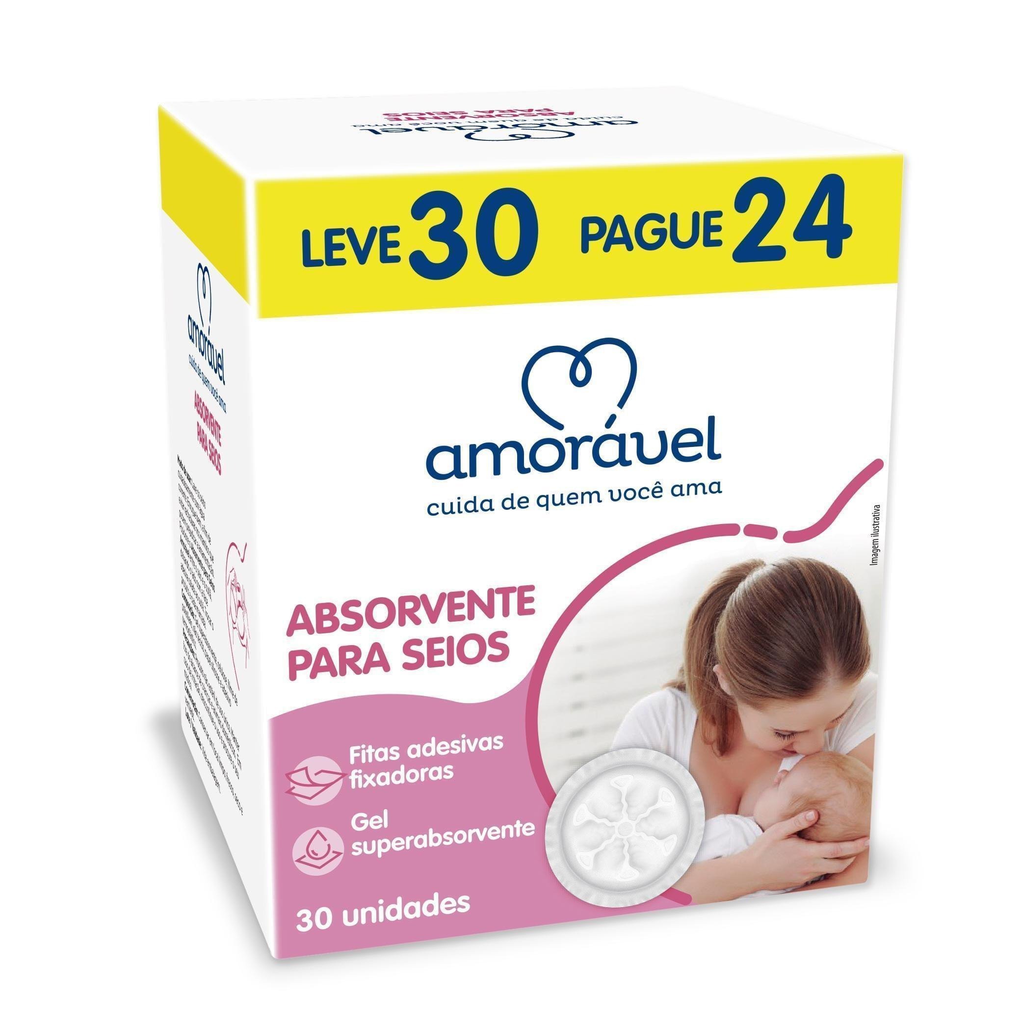 Absorvente Para Seios Amorável Leve 30 Pague 24 Unidades — Amoravel | Farmácia Resyla