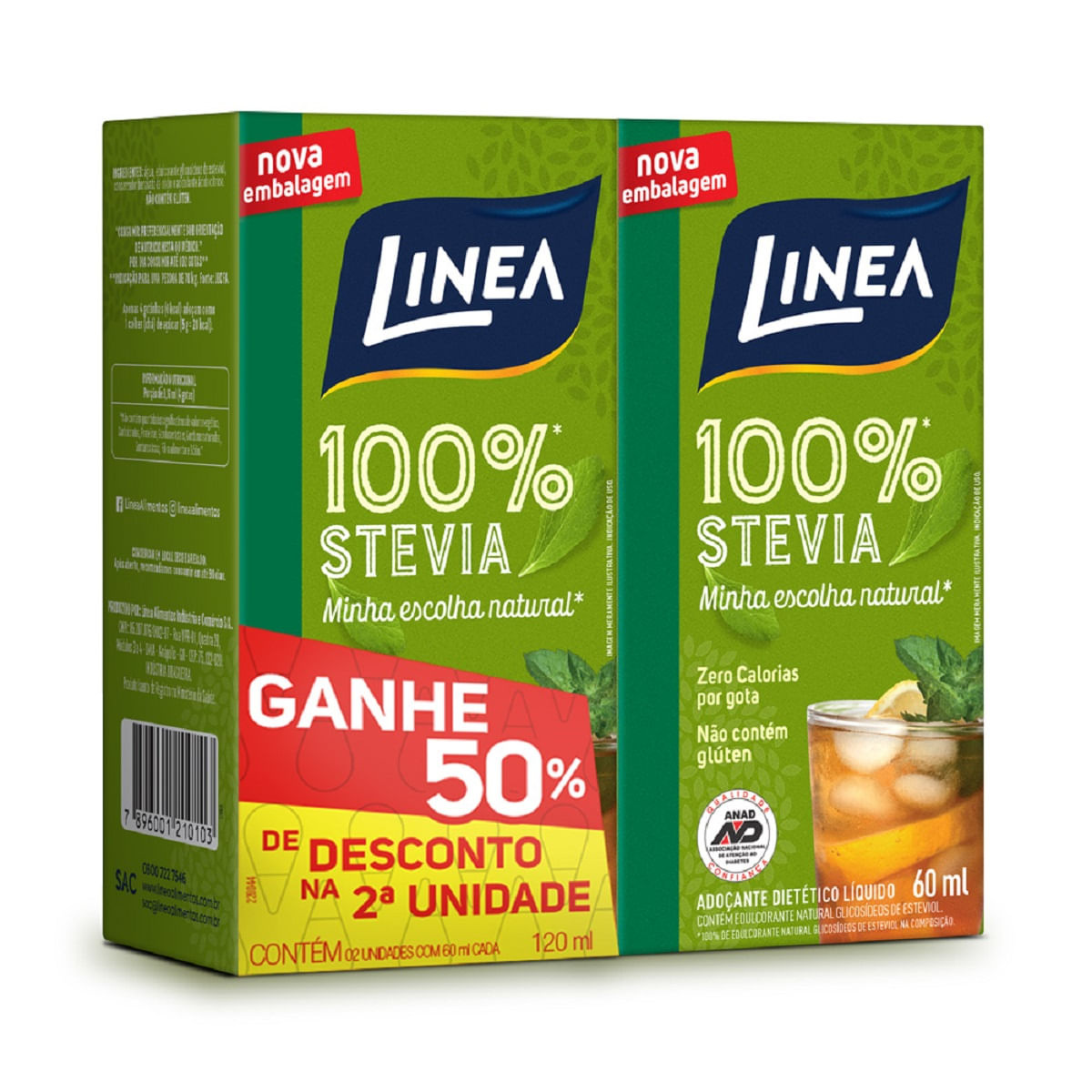 Adocante Linea Stevia Liquido Com 2 Unidades De 60ml Cada Preço Especial — Linea | Farmácia Resyla