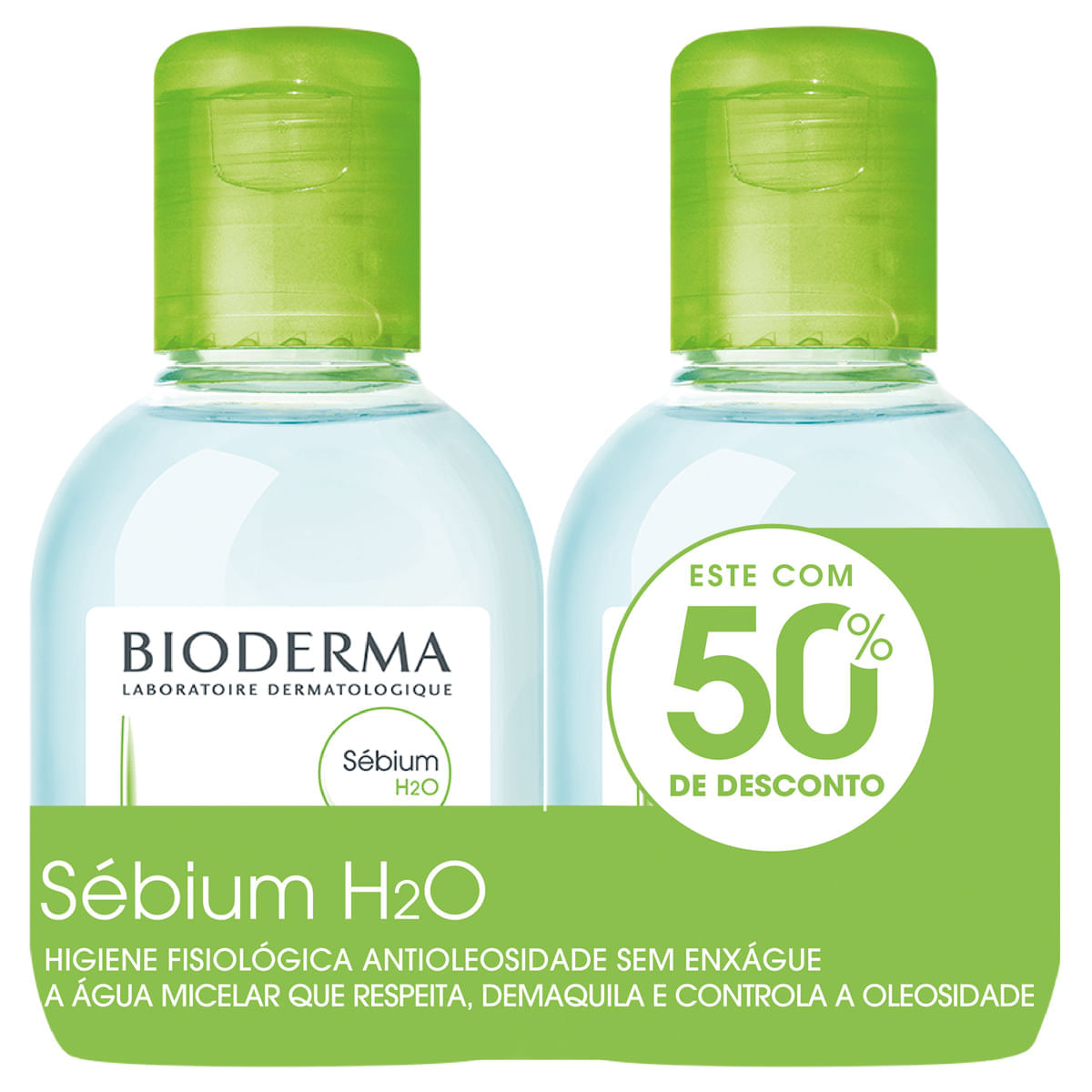 Água Micelar Bioderma Sébium H2O 100ml 2 Unidades — Bioderma | Farmácia Resyla