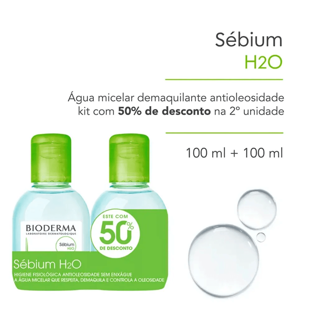 Água Micelar Bioderma Sébium H2O 100ml 2 Unidades — imagem 2 | Farmácia Resyla