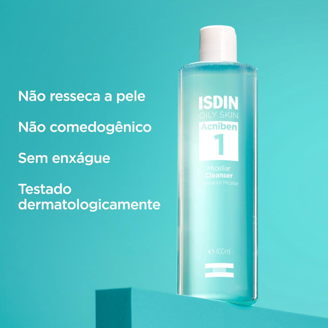 Água Micelar Isdin Oil Skin Acniben Cleanser 400ml — imagem 4 | Farmácia Resyla