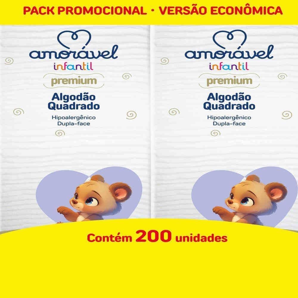 Algodao Quadrado Amoravel 200 Unidades — Amoravel | Farmácia Resyla
