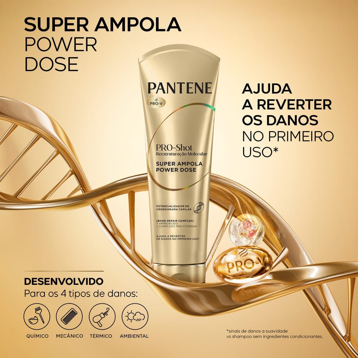 Ampola Capilar Pantene Pro-Shot Reestruturação Molecular 90ml — imagem 3 | Farmácia Resyla