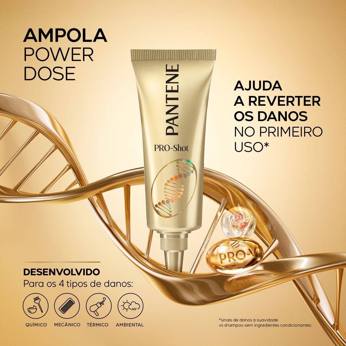 Ampola De Tratamento Capilar Pantene Pro-Shot Reestruturação Molecular Caixa 3 Unidades 15ml Cada — imagem 2 | Farmácia Resyla