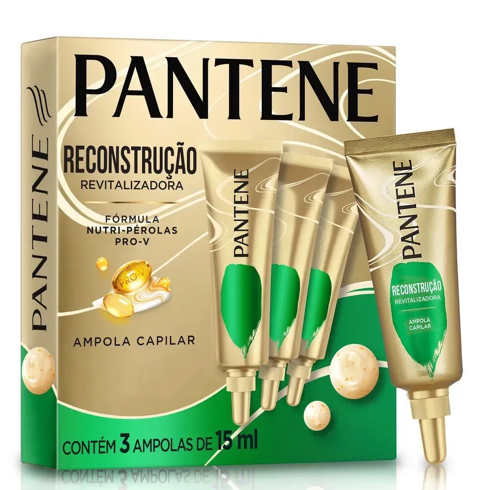 Ampola de Tratamento Pantene Pro-V Reconstrução Revitalizadora Pérolas 15ml 3 Unidades — Pantene | Farmácia Resyla