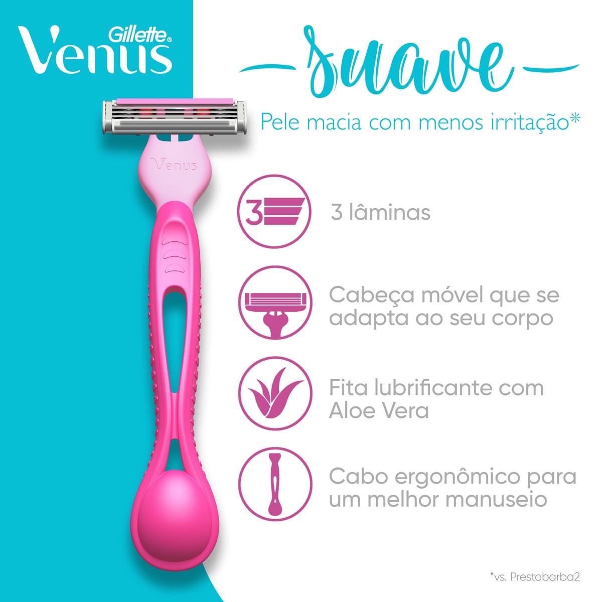 Aparelho de Depilação Descartável Gillette Venus Suave 2 Unidades — imagem 2 | Farmácia Resyla