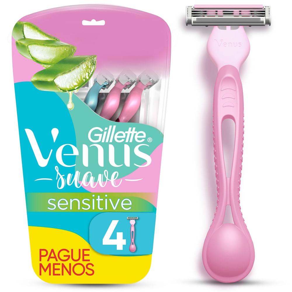 Aparelho de Depilação Descartável Gillette Venus Suave Sensitive 4 Unidades — Gillette Venus | Farmácia Resyla