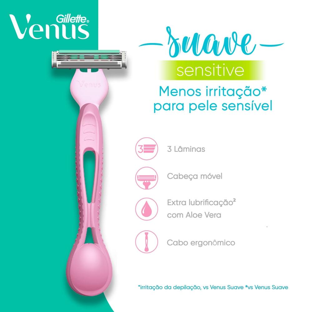 Aparelho de Depilação Descartável Gillette Venus Suave Sensitive 4 Unidades — imagem 2 | Farmácia Resyla