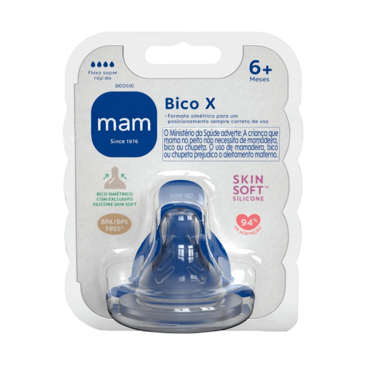 Bico para Mamadeira MAM Ortodôntico Fluxo Super Rápido Sem BPA +6 meses 1 Unidade — Mam | Farmácia Resyla