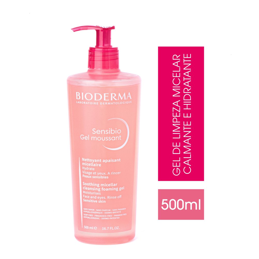 Bioderma Sensibio Gel Moussant Gel de Limpeza Micelar Calmante e Hidratante 500ml — imagem 3 | Farmácia Resyla