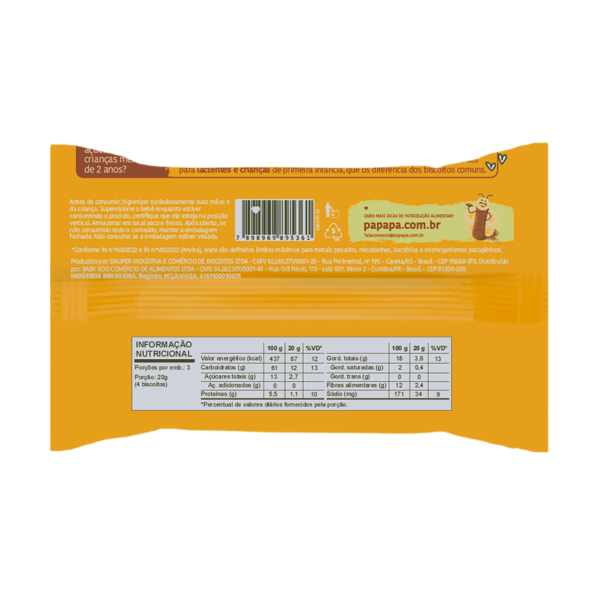 Biscoito Infantil Papapá Biscotti Sabor Banana e Cacau Sem Açúcar +10meses 60g — imagem 2 | Farmácia Resyla