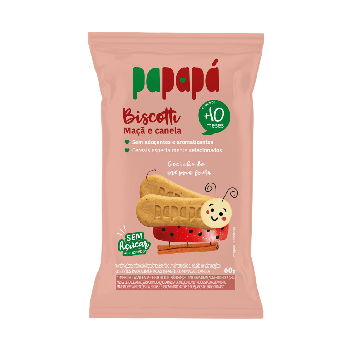 Biscoito Infantil Papapá Biscotti Sabor Maçã e Canela +10 Meses 60g — Papapá | Farmácia Resyla