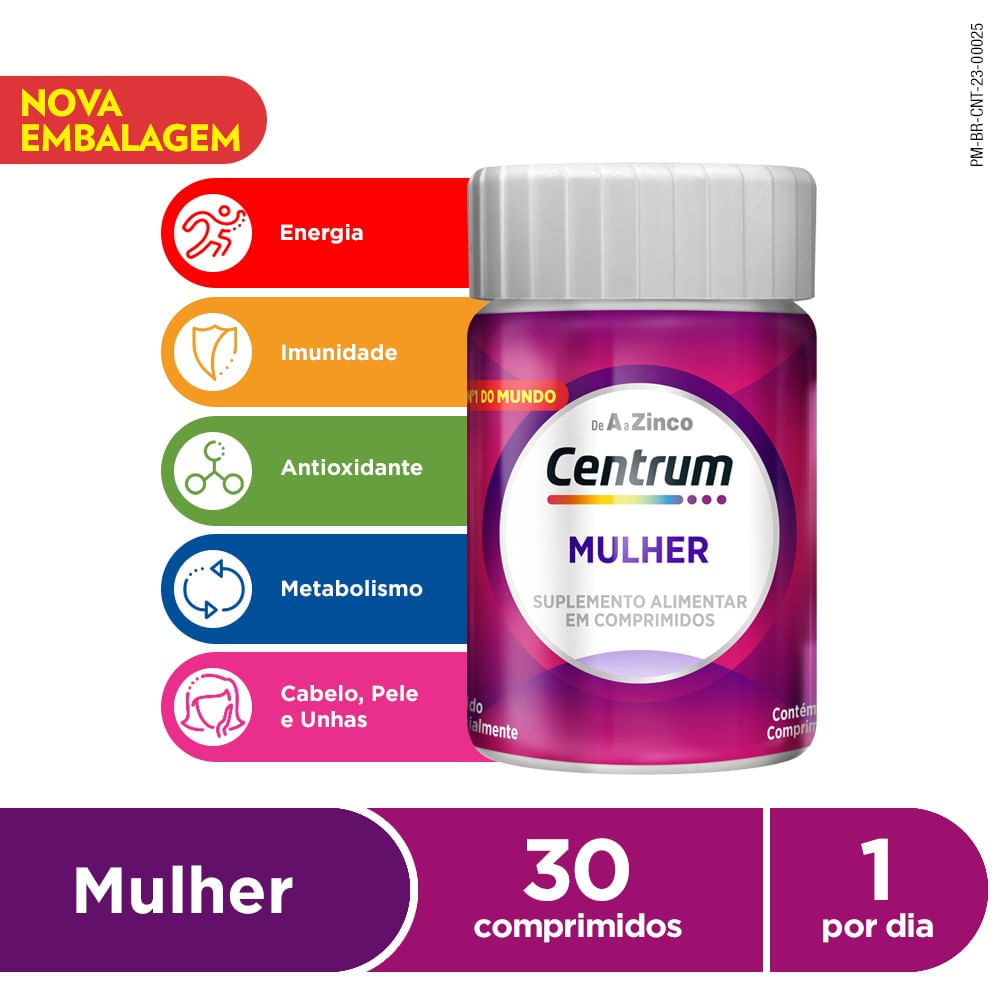 Centrum de A a Zinco Mulher 30 Comprimidos — Centrum | Farmácia Resyla