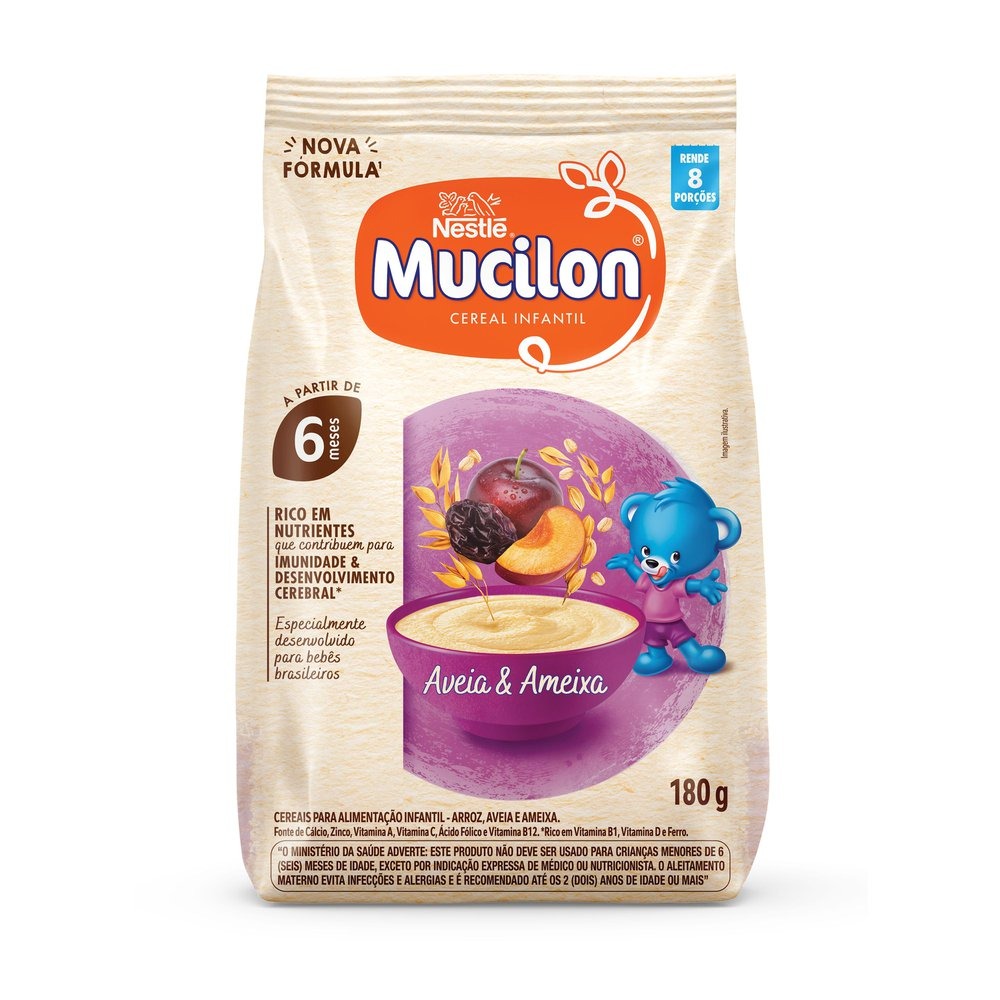 Cereal Infantil Mucilon Aveia Integral e Ameixa +6 meses 180g — Mucilon | Farmácia Resyla