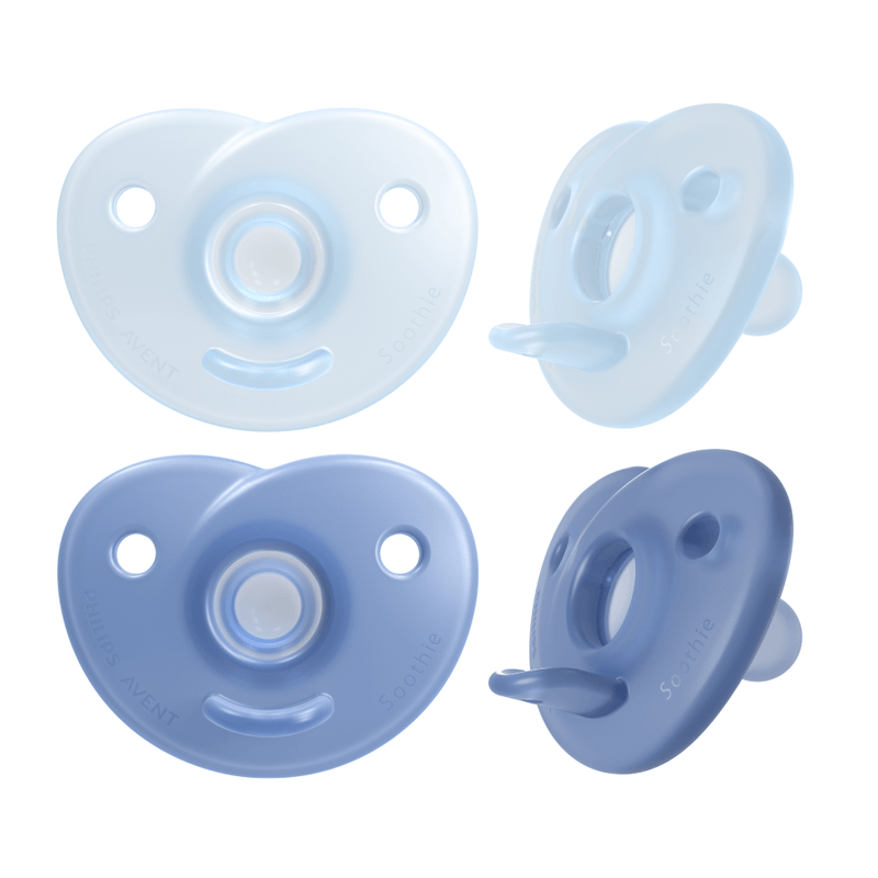 Chupeta Philips Avent Soothie Heart de 0 a 3 meses Flexível Silicone Azul 2 Unidades — imagem 2 | Farmácia Resyla