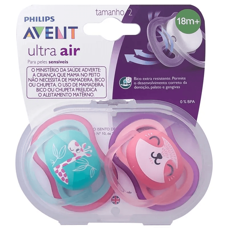 Chupeta Philips Avent Ultra Air +18 meses Silicone Rosa 2 Unidades — imagem 2 | Farmácia Resyla