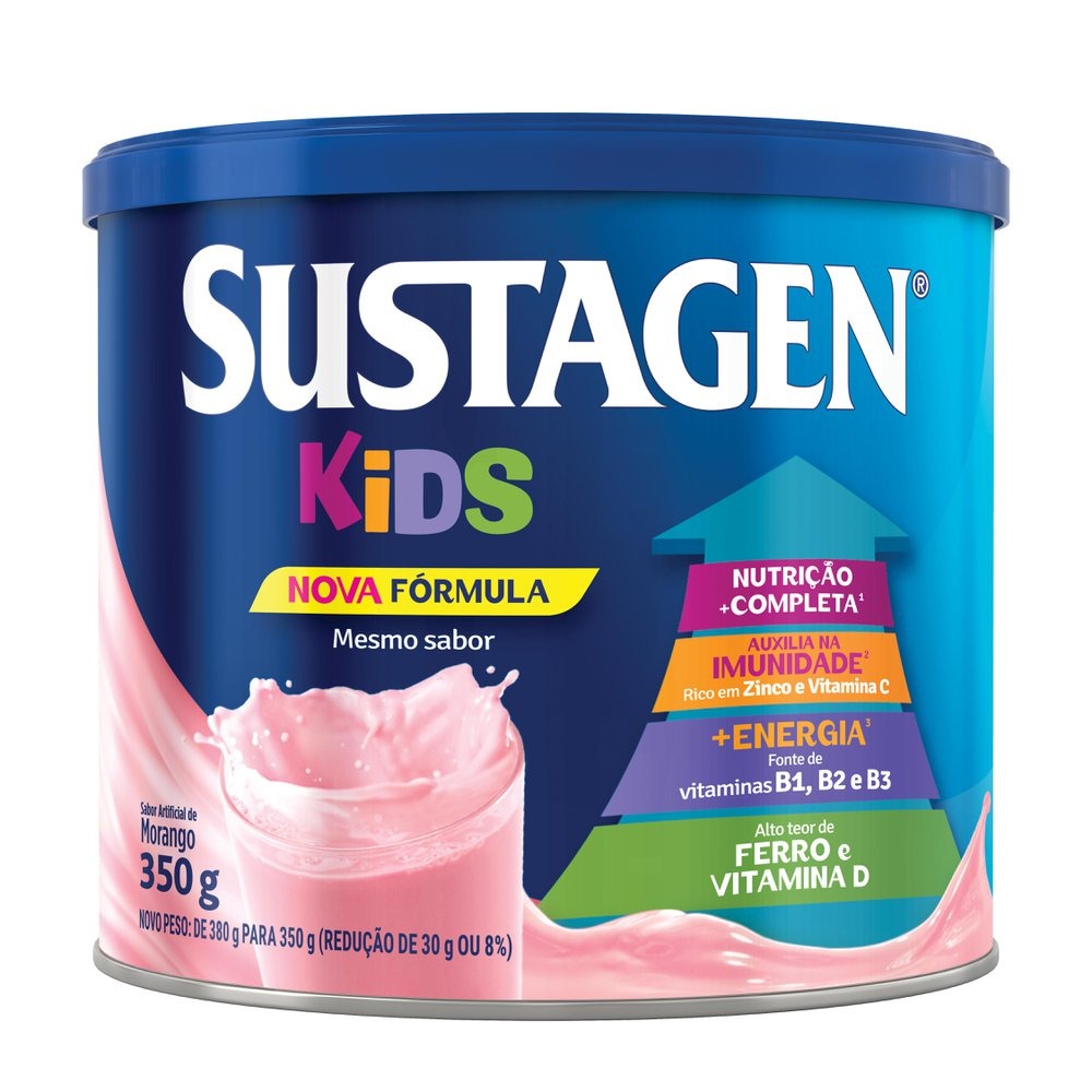 Complemento Alimentar Infantil Sustagen Kids Sabor Morango 350g — Sustagen | Farmácia Resyla