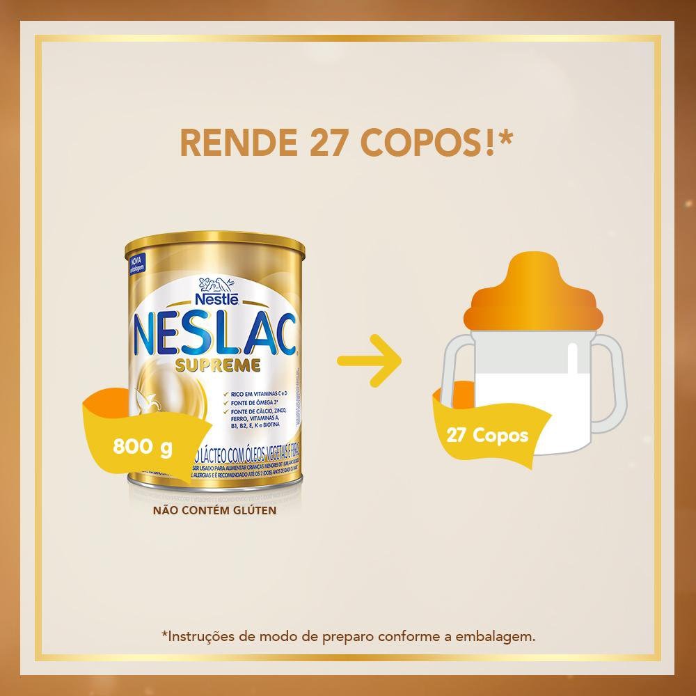Composto Lácteo Infantil Neslac Supreme de 3 a 5 anos 800g — imagem 4 | Farmácia Resyla
