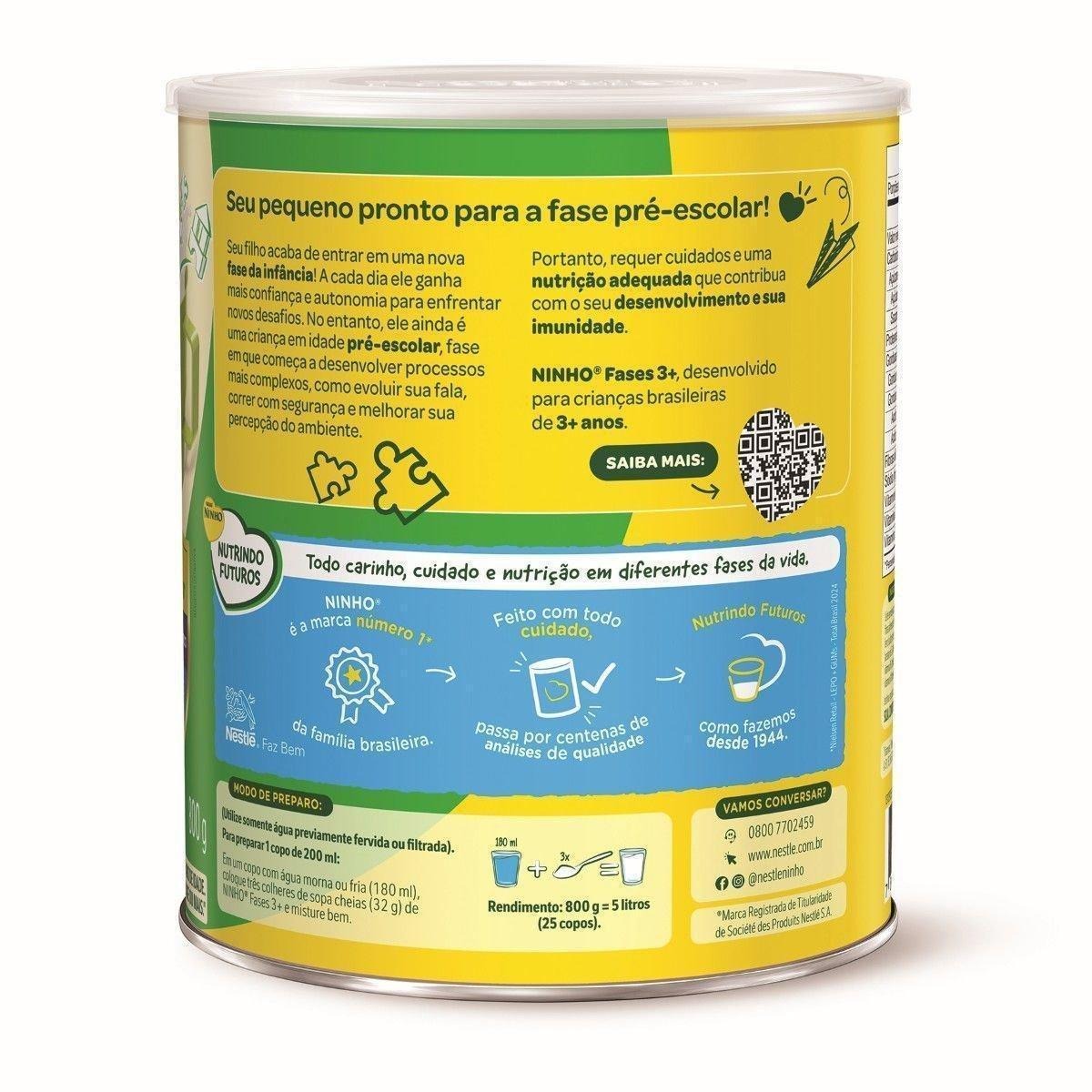 Composto Lácteo Infantil Ninho Fases 3+ 800g — imagem 3 | Farmácia Resyla