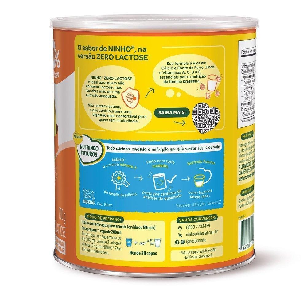 Composto Lácteo NINHO Zero Lactose Lata 700g — imagem 2 | Farmácia Resyla
