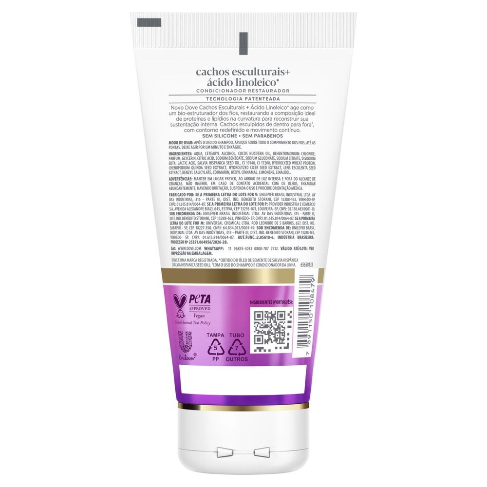 Condicionador Dove Cachos Esculturais + Ácido Linoleico 150ml — imagem 3 | Farmácia Resyla