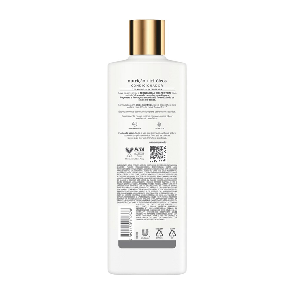 Condicionador Dove Nutrição + Tri-Óleos Frasco 370ml — imagem 3 | Farmácia Resyla