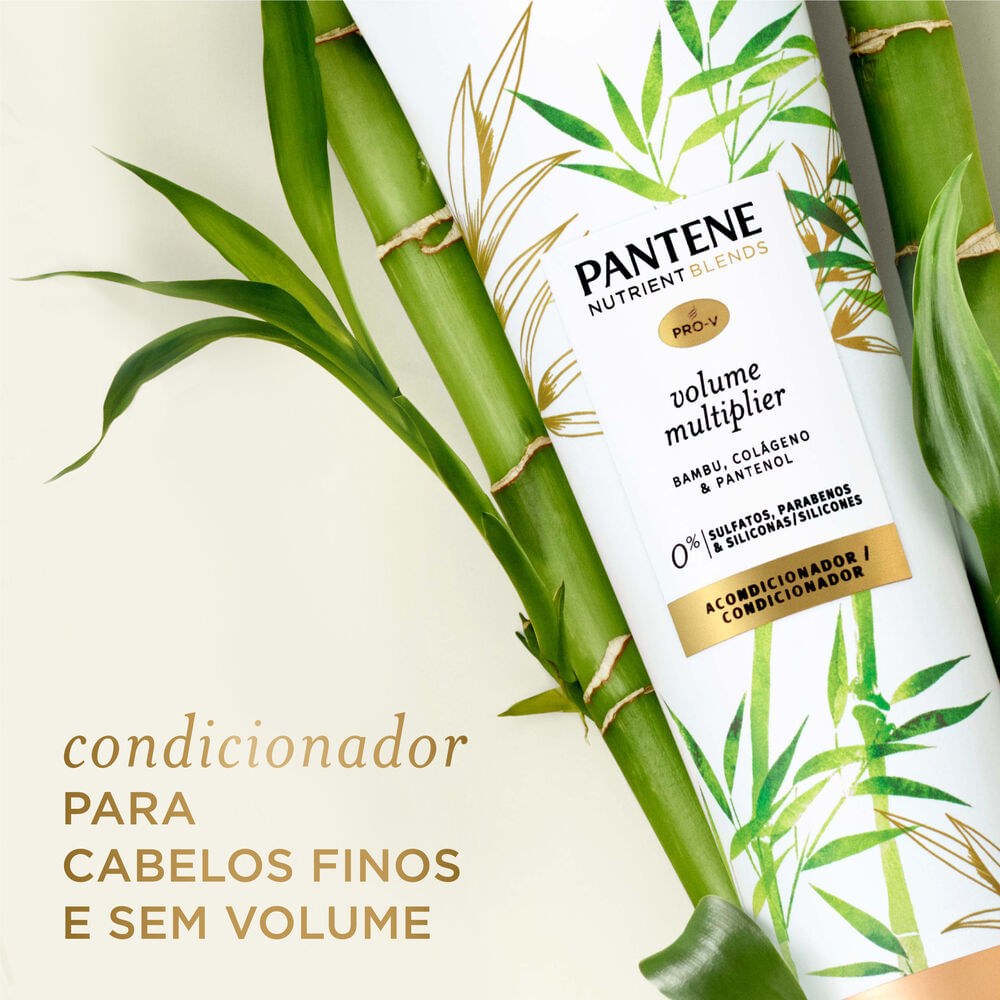 Condicionador Pantene Nutrient Blends Multiplicador De Volume Com Bambu, Colágeno E Pantenol 235ml — imagem 3 | Farmácia Resyla