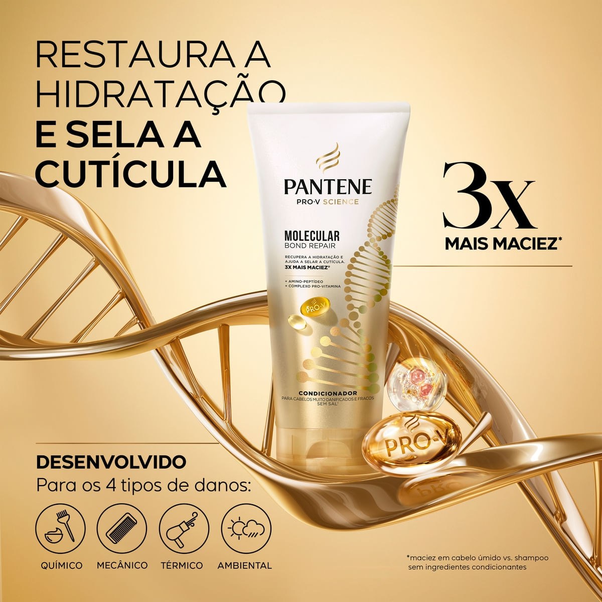 Condicionador Pantene Pro-V Science Molecular Bond Repair 250ml — imagem 2 | Farmácia Resyla
