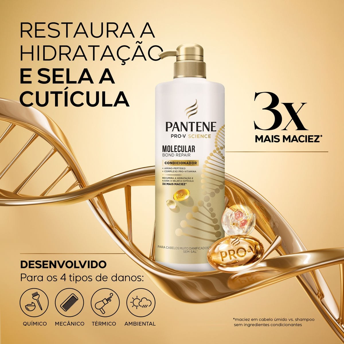 Condicionador Pantene Pro-V Science Molecular Bond Repair 510ml — imagem 2 | Farmácia Resyla