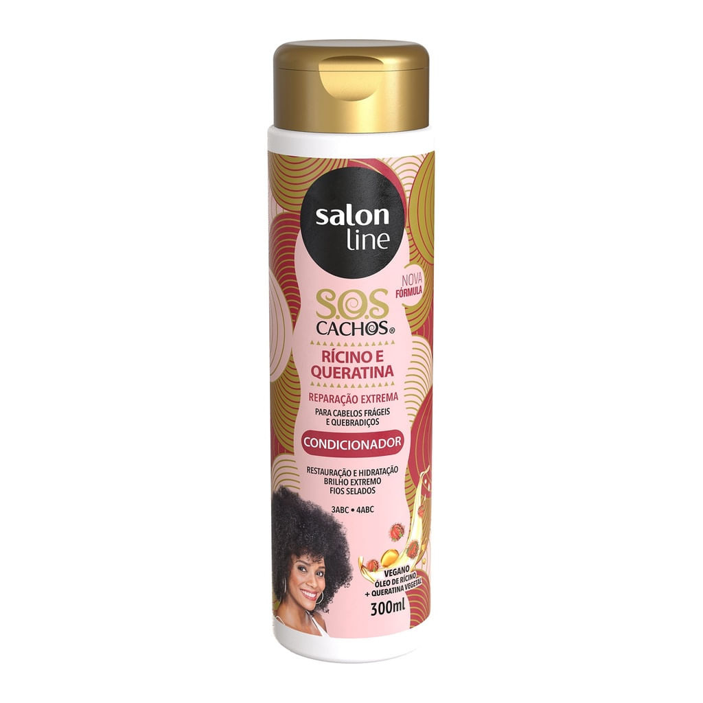 Condicionador SOS Cachos Rícino e Queratina Salon Line 300ml — Salon Line | Farmácia Resyla