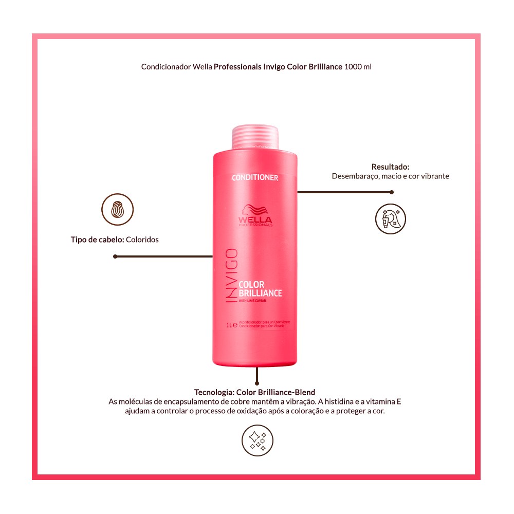Condicionador Wella Professionals Invigo Color Brilliance 1000 ml — imagem 3 | Farmácia Resyla