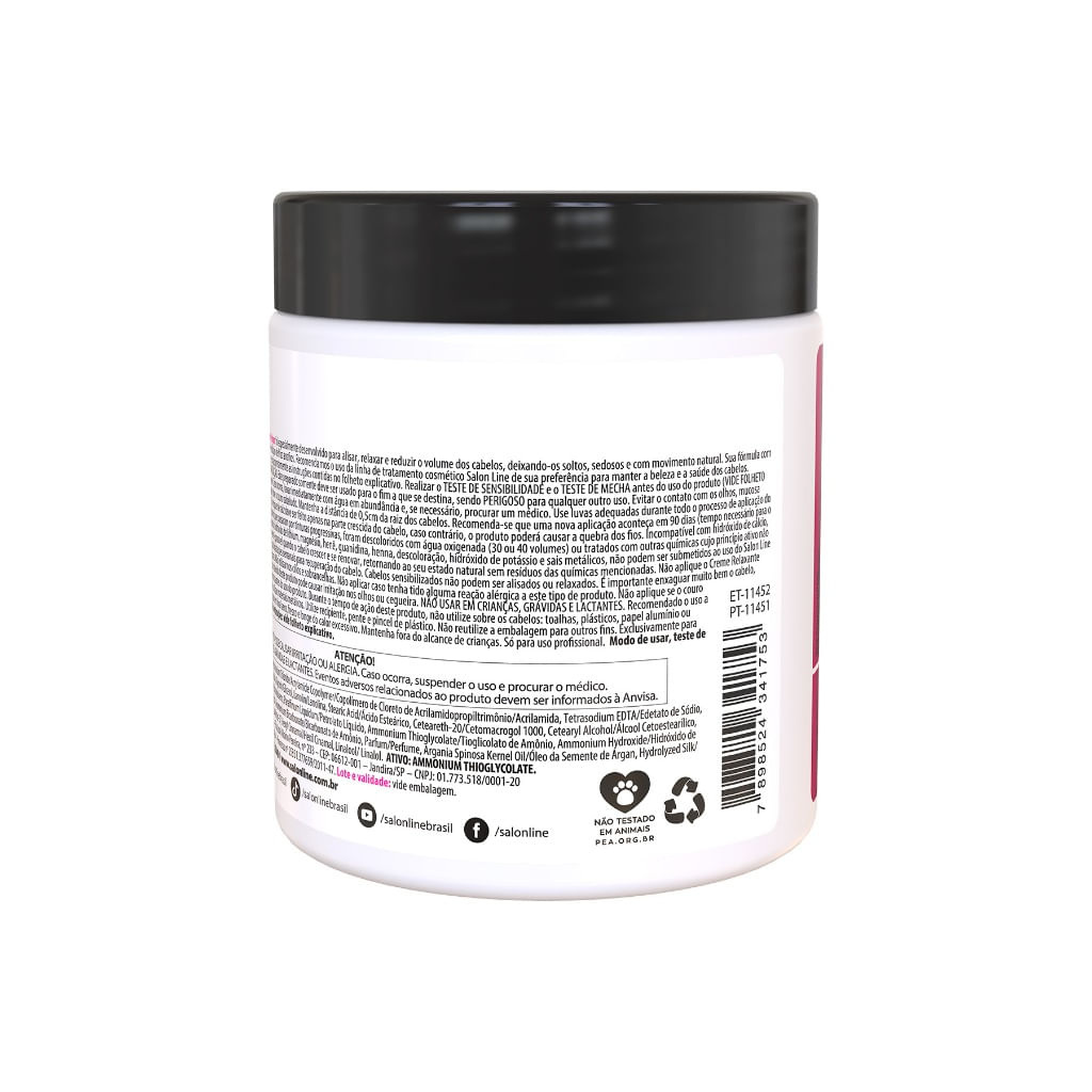 Creme Alisante Salon Line Óleo De Argan Forte 500g — imagem 3 | Farmácia Resyla