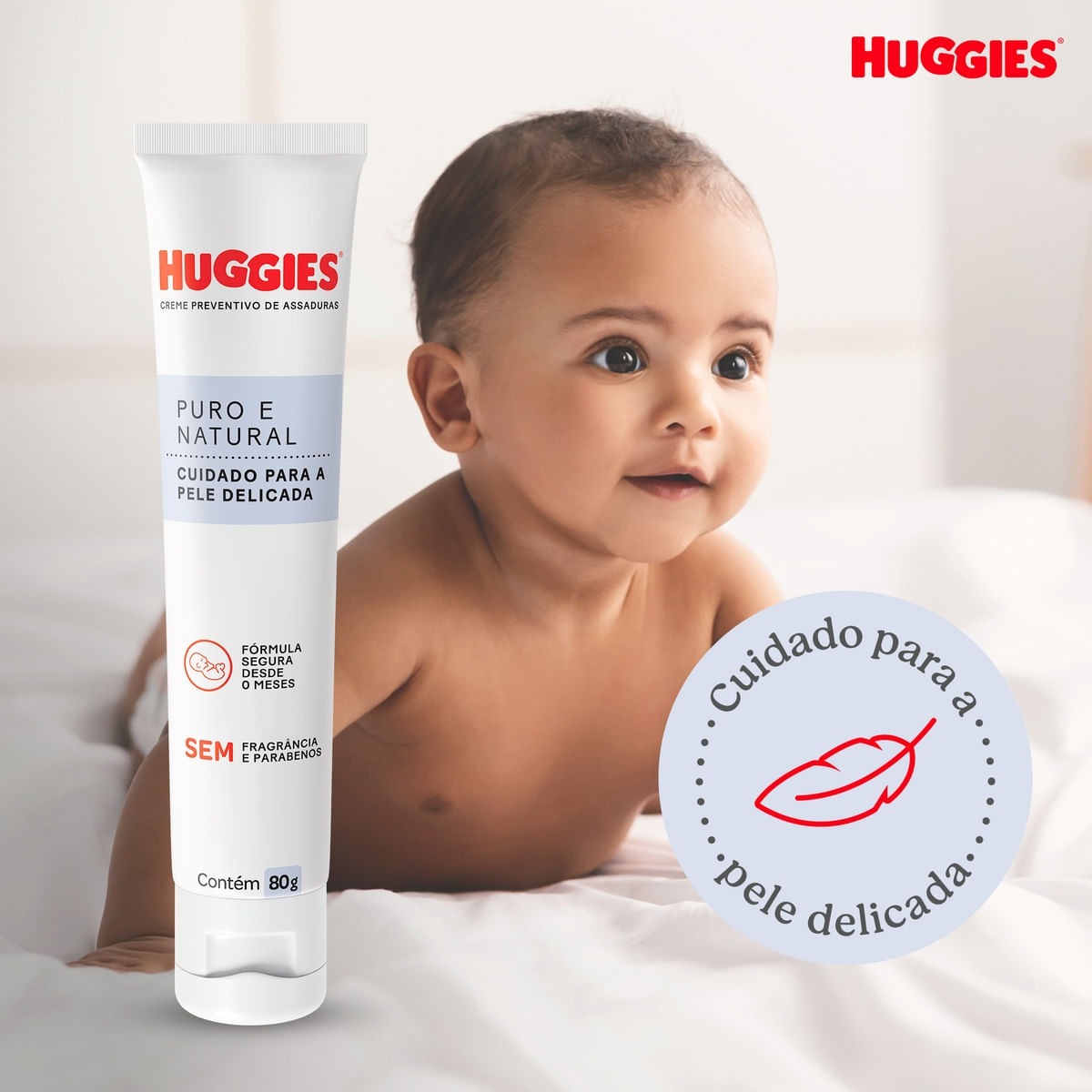 Creme de Assaduras Huggies Puro e Natural 80g — imagem 3 | Farmácia Resyla